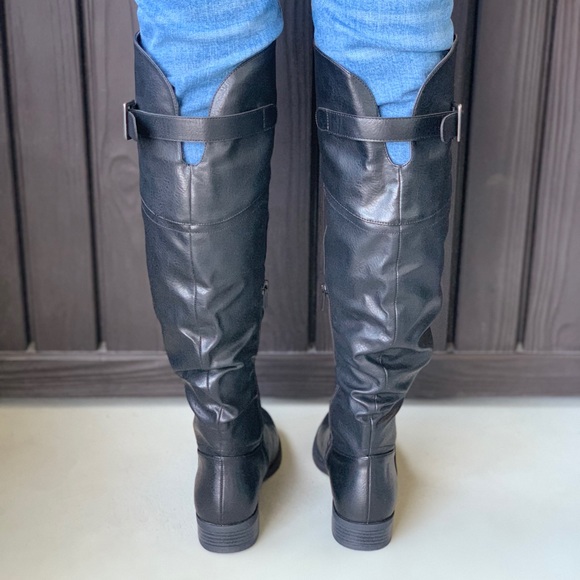 Black Over the Knee Harness Boot - Picture 7 of 8